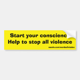 Autocollant De Voiture Message contre toute violence
