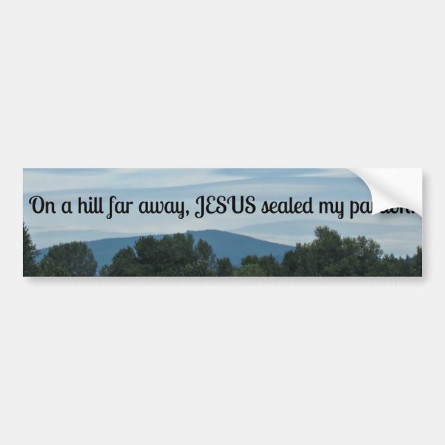 Autocollant De Voiture Message de Pâques : Sur une colline loin... (Devant)