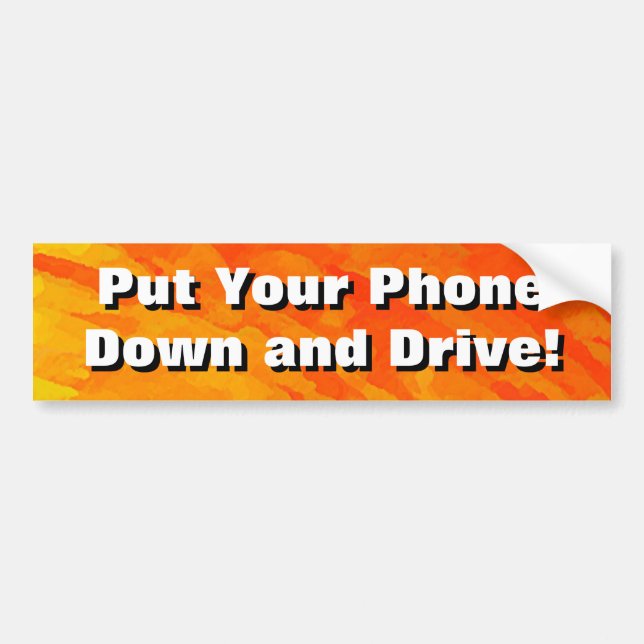 Autocollant De Voiture Mettez votre téléphone vers le bas et conduisez ! (Devant)