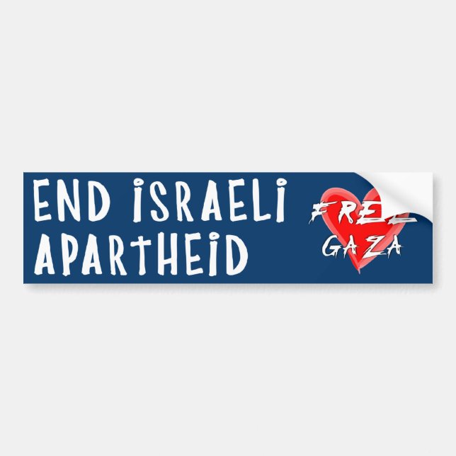 Autocollant De Voiture Mettre fin à l'apartheid israélien Libérer Gaza (Devant)