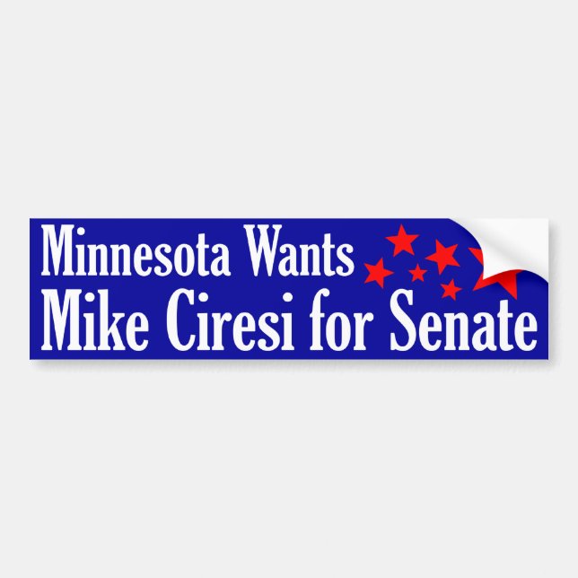 Autocollant De Voiture Mike Ciresi pour le sénat (Devant)