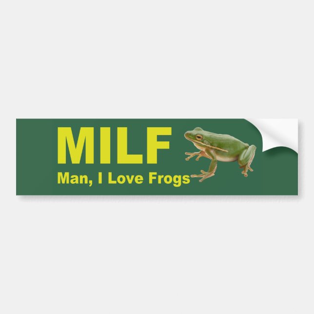 Autocollant De Voiture Milf Man I Love Frogs Funny 2021 Green (Devant)