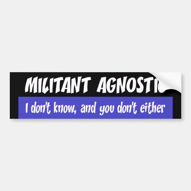 Autocollant De Voiture Militant agnostique (Devant)