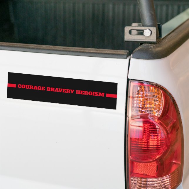 Autocollant De Voiture Mince ligne rouge pompier Courage bravoure héroïsm (Sur camion)