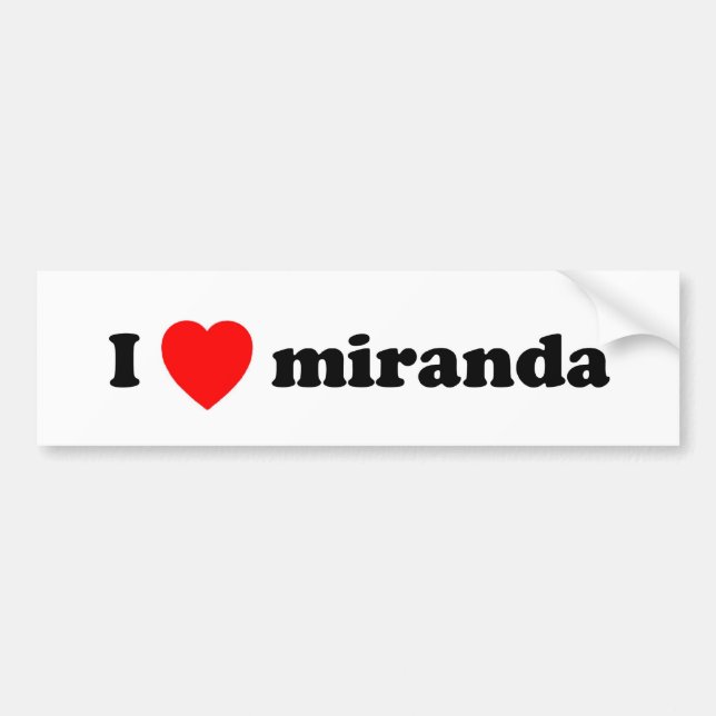 Autocollant De Voiture Miranda du coeur I (Devant)
