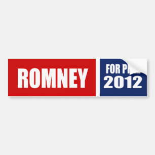 AUTOCOLLANT DE VOITURE MITT ROMNEY 2012