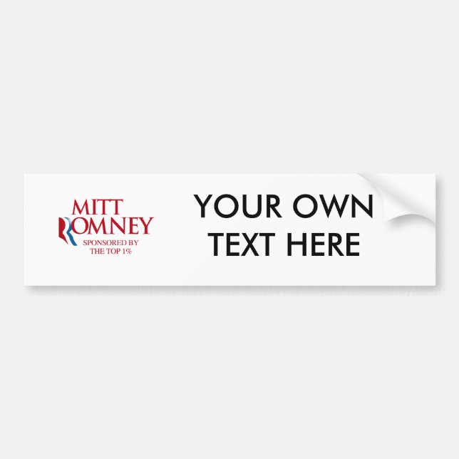 Autocollant De Voiture Mitt Romney a commandité par l'un percent.png (Devant)