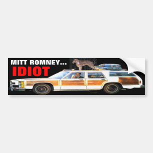 AUTOCOLLANT DE VOITURE MITT ROMNEY… ADHÉSIF POUR PARE-CHOCS D'IDIOT