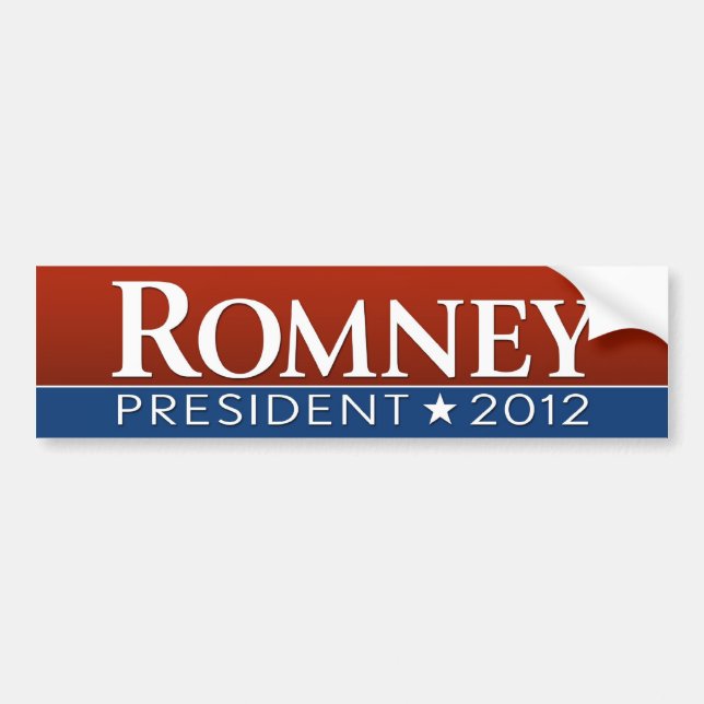 Autocollant De Voiture Mitt Romney - dessin bleu rouge (Devant)
