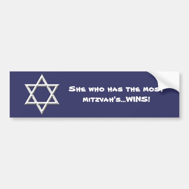 Autocollant De Voiture Mitzvah Humour-judaïsme (Devant)