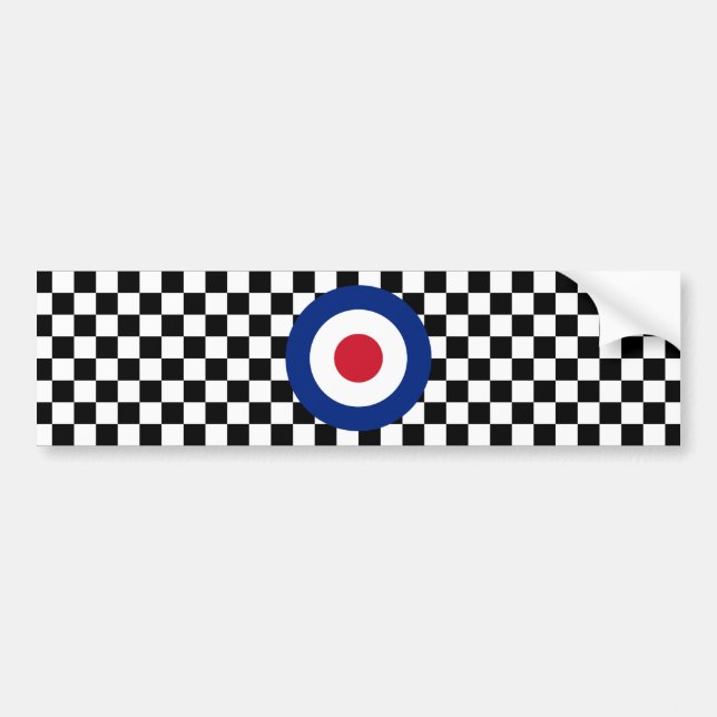 Autocollant De Voiture Mod de emballage noir Checkered de cible (Devant)