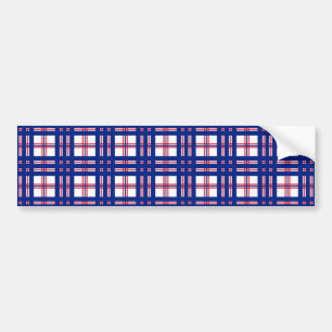 Autocollant De Voiture Mod Plaid Pattern Red White Blue