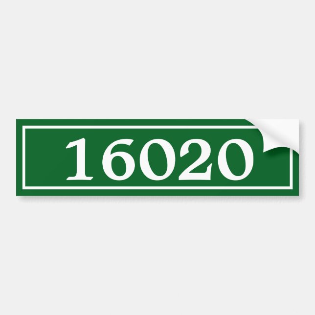 Autocollant De Voiture Modèle | Zone postale Numéro Maison Blanche Vert f (Devant)