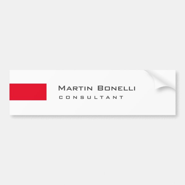 Autocollant De Voiture Moderne Blanc Rouge Simple Consultant (Devant)