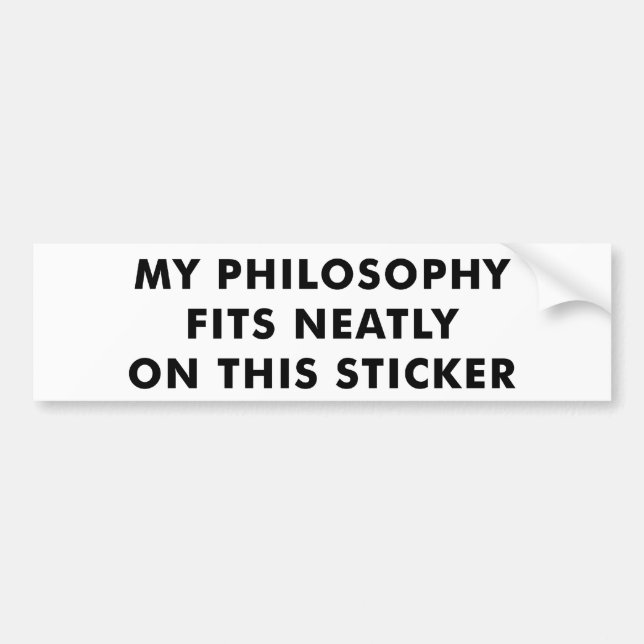 Autocollant De Voiture Mon adhésif pour pare-chocs de philosophie (Devant)