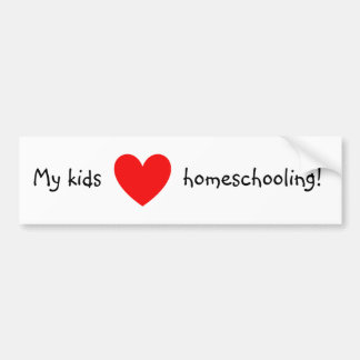 Autocollant De Voiture Mon amour d'enfants homeschooling !