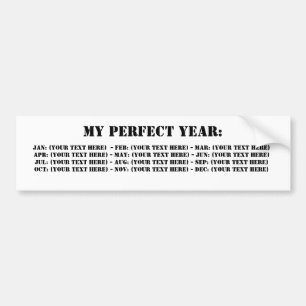 Autocollant De Voiture Mon année parfaite :