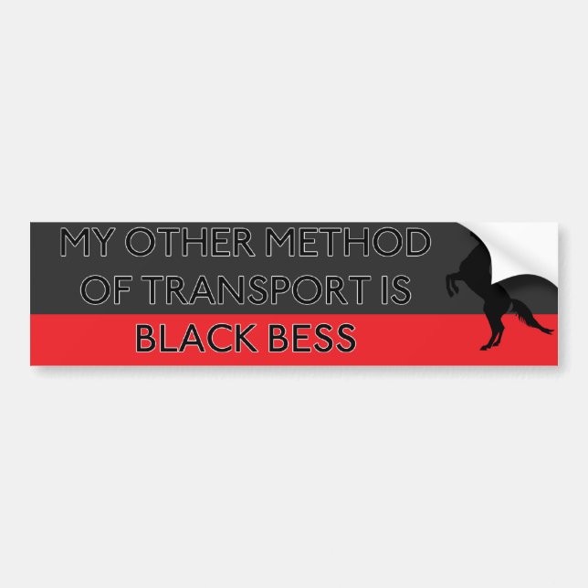 Autocollant De Voiture Mon autre méthode de transport est Bess noir (Devant)