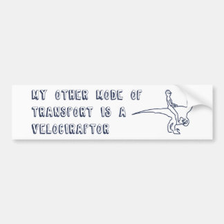 Autocollant De Voiture Mon autre mode de transport est un Velociraptor