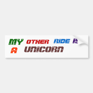 AUTOCOLLANT DE VOITURE MON, AUTRE, TOUR, EST, A, LICORNE