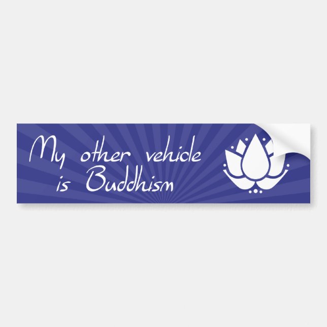 Autocollant De Voiture Mon autre véhicule est le bouddhisme (bleu) (Devant)