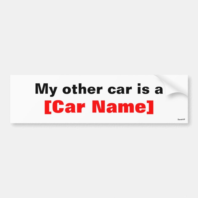 Autocollant De Voiture Mon autre voiture est… (Devant)