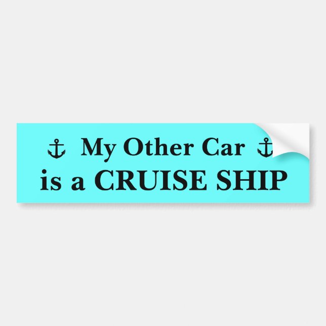 Autocollant De Voiture Mon autre voiture est un bateau de croisière (Devant)