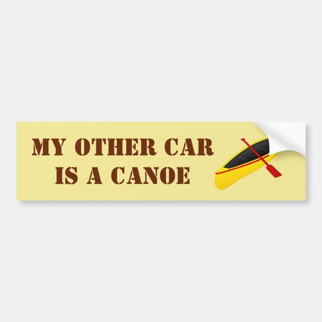Autocollant De Voiture Mon autre voiture est un canoë (Devant)