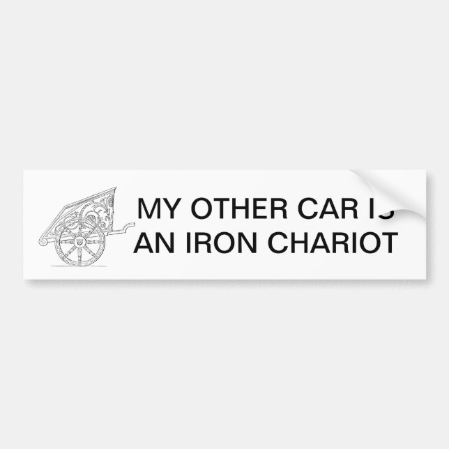 AUTOCOLLANT DE VOITURE MON AUTRE VOITURE EST UN CHAR DE FER (Devant)