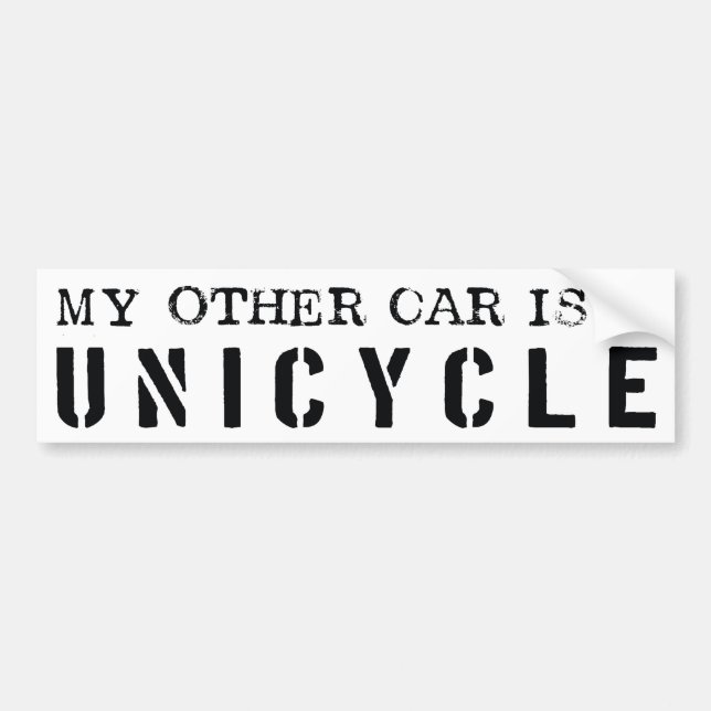 Autocollant De Voiture Mon autre voiture est un monocycle (Devant)