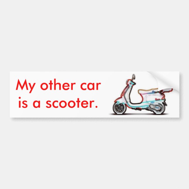 Autocollant De Voiture Mon autre voiture est un scooter (Devant)