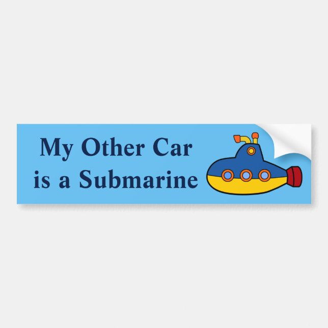 Autocollant De Voiture Mon autre voiture est un sous-marin (Devant)