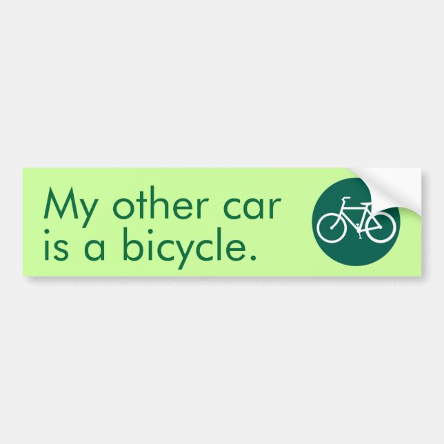 Autocollant De Voiture Mon autre voiture est une bicyclette (Devant)