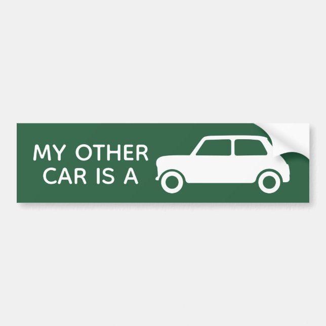 Autocollant De Voiture Mon autre voiture est une mini voiture verte (Devant)