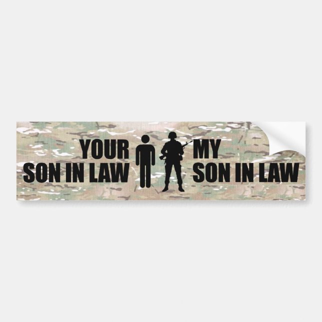 Autocollant De Voiture Mon beau-fils sert dans les militaires (Devant)