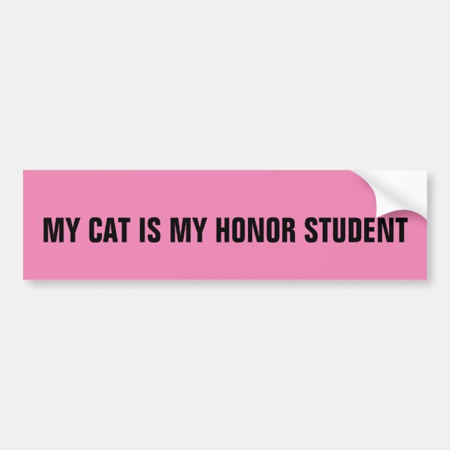AUTOCOLLANT DE VOITURE MON CHAT EST MON ÉTUDIANT BULLETIN ÉTUDIANT STICKE (Devant)