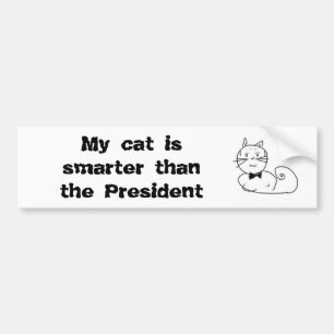 Autocollant De Voiture Mon chat est plus futé que le président