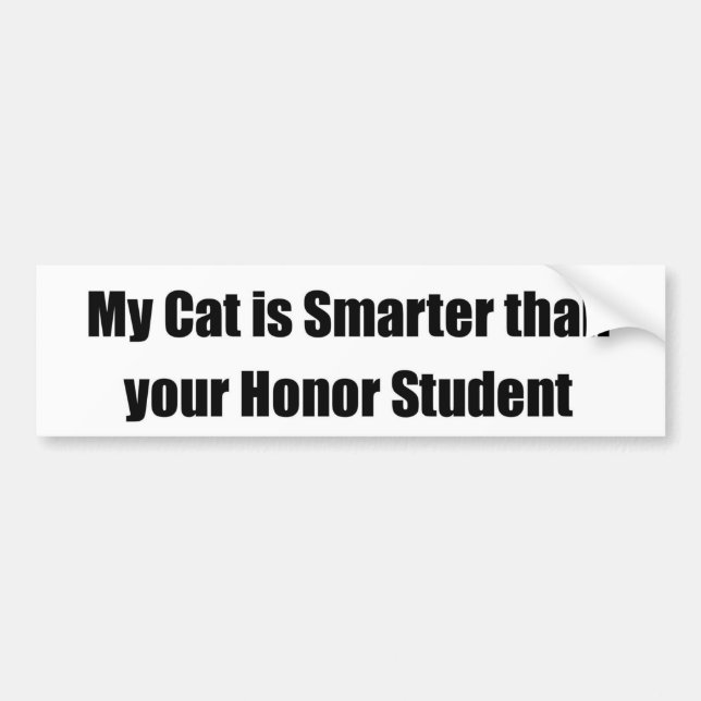 Autocollant De Voiture Mon chat est plus futé que votre étudiant (Devant)