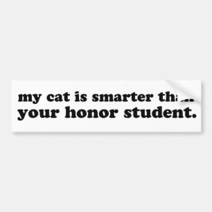 Autocollant De Voiture Mon chat est plus futé que votre étudiant