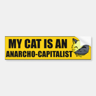 Autocollant De Voiture Mon chat est un Anarcho-Capitaliste