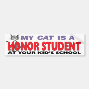 Autocollant De Voiture Mon chat est un étudiant d'honneur