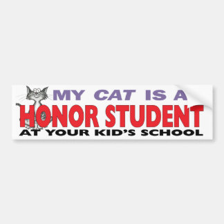 Autocollant De Voiture Mon chat est un étudiant d'honneur