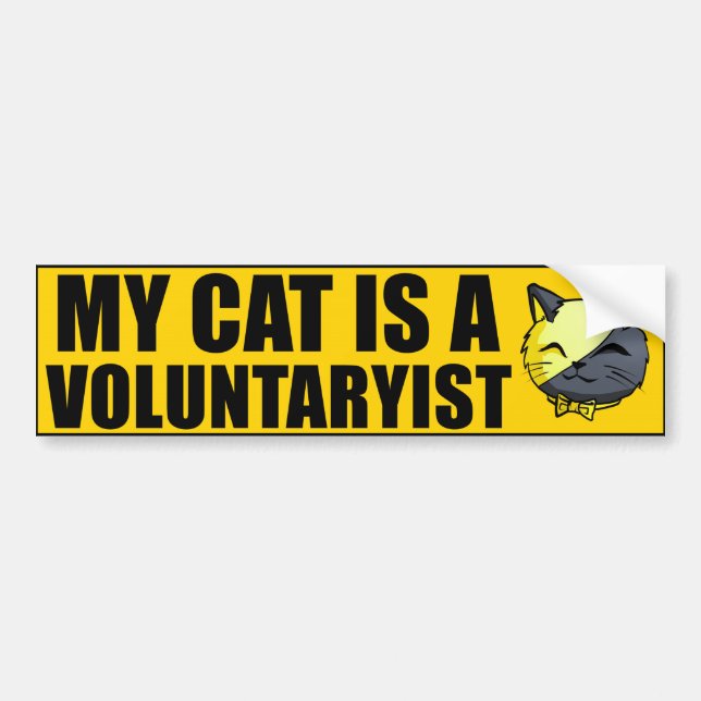 Autocollant De Voiture Mon chat est un Voluntaryist (Devant)