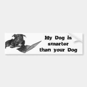 Autocollant De Voiture Mon chien est plus futé que votre chien