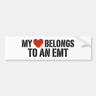 Autocollant De Voiture Mon Coeur Appartient À Un EMT