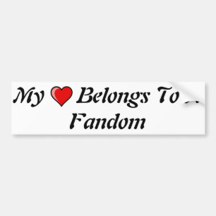 Autocollant De Voiture Mon coeur appartient à un Fandom