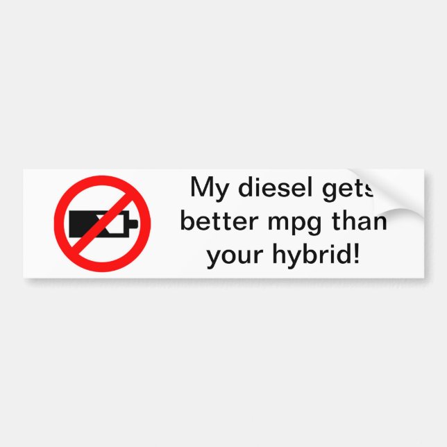 Autocollant De Voiture Mon diesel obtient un meilleur MPG que votre (Devant)