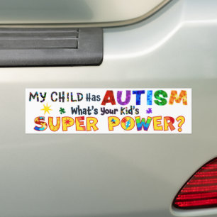 Autocollant De Voiture Mon enfant a l'AUTISME Qu'est-ce que le SUPER POUV