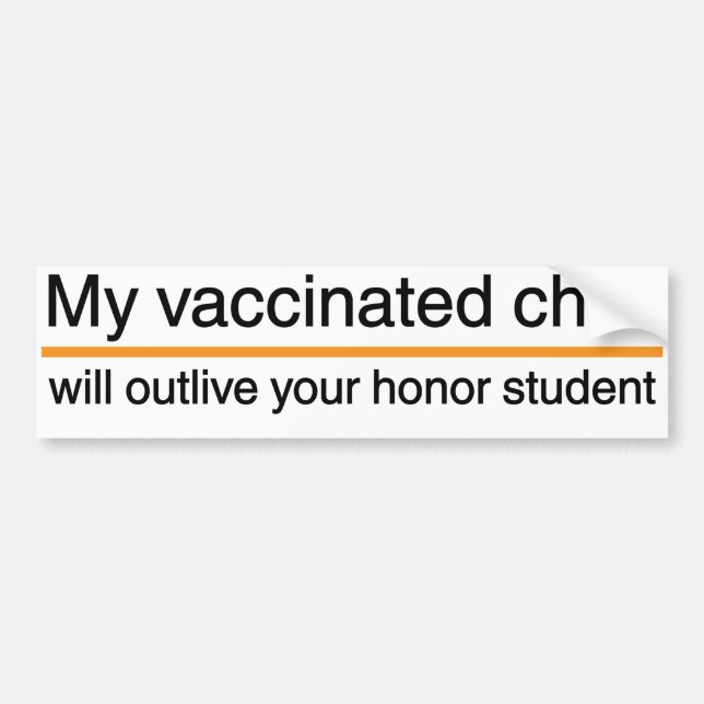 Autocollant De Voiture Mon enfant vacciné… (Devant)