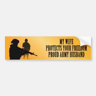 Autocollant De Voiture Mon épouse protège votre liberté (le mari d'arm